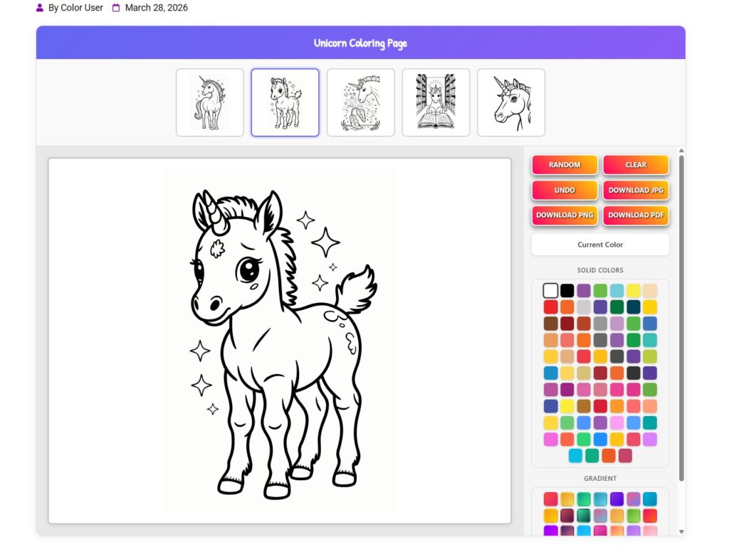Full screen mode online coloring page